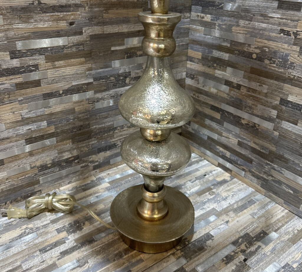 Mercury Glass Base w/ Decorative Silver Shade TABLE LAMP 16d30h