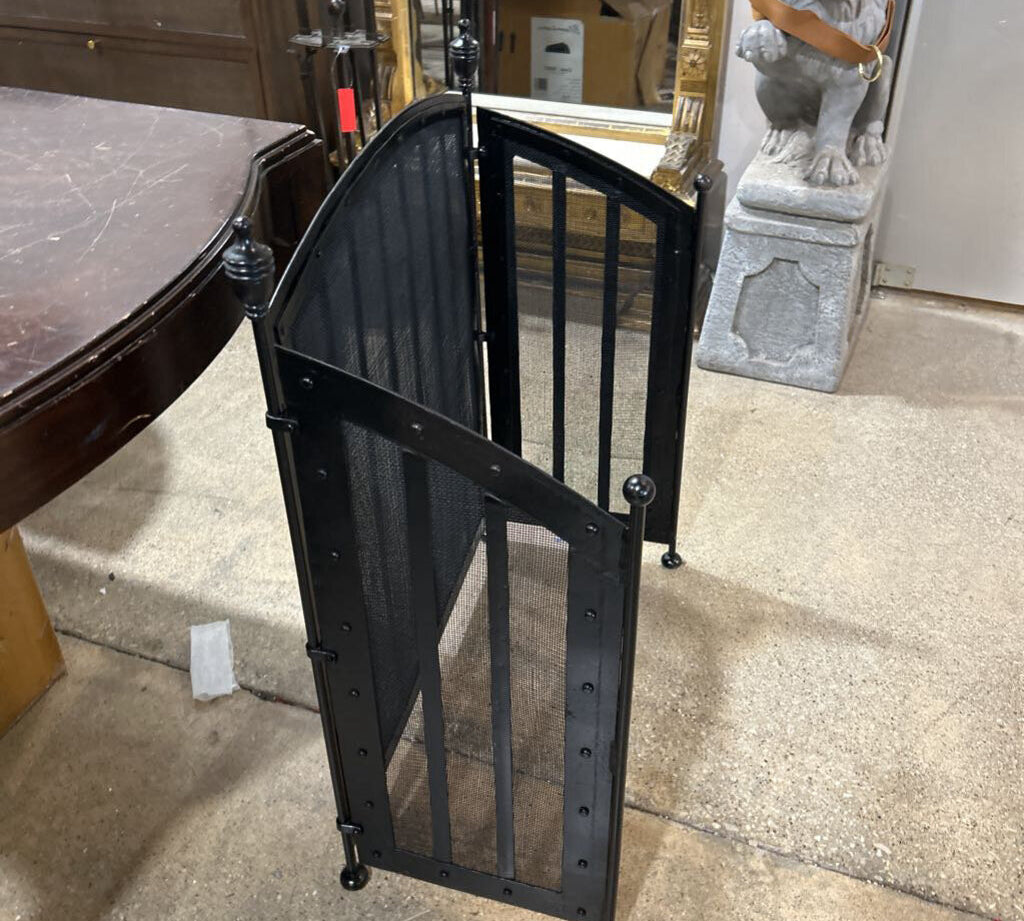 Three Panel Fireplace Screen FLOOR LAMP Black 75w13d33h