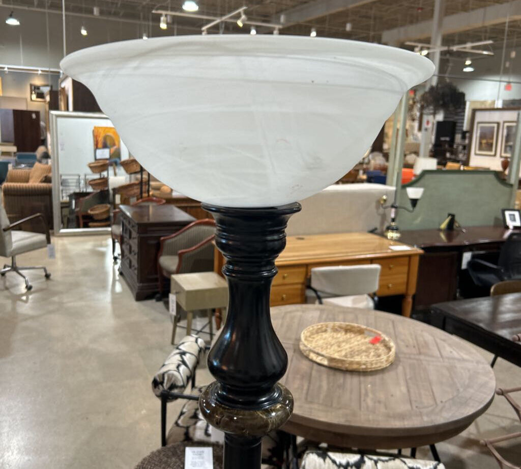 Torchiere Lamp w/ Satin Glass Shade FLOOR LAMP 12d70h