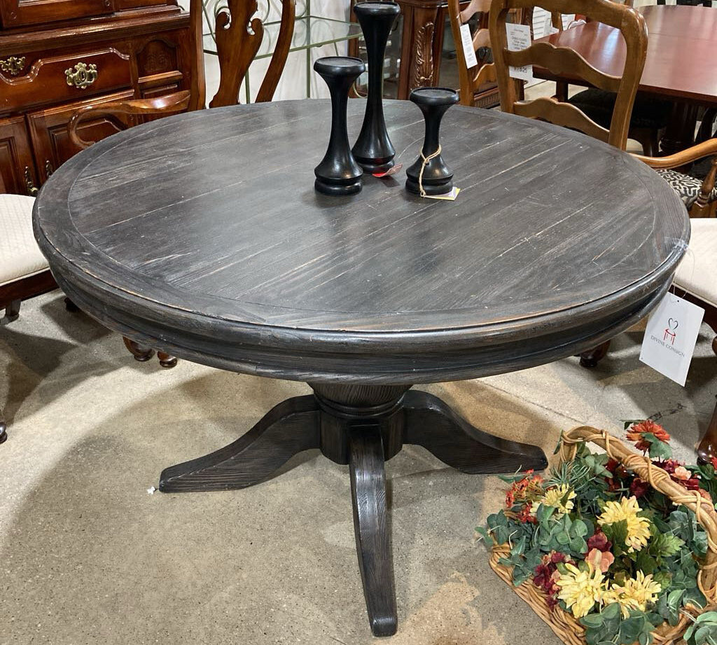 One Kings Lane Round Solid Wood Pedestal DINING TABLE 48d30h