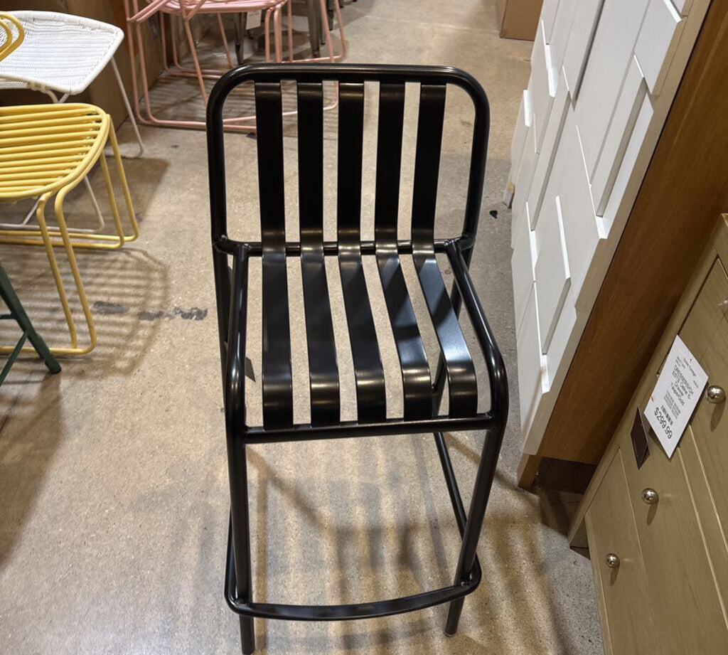 Lucy Counter Stool OUTDOOR Black 18w16d35h