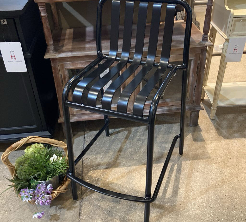 Lucy Counter Stool OUTDOOR Black 18w16d35h
