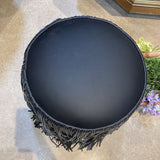 TOV Furniture Shag Me Performance Vegan Leather Ottoman OTTOMANS Black 15.5d18h