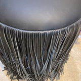 TOV Furniture Shag Me Performance Vegan Leather Ottoman OTTOMANS Black 15.5d18h