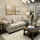 Kieran Traditional Roll-Arm SOFA Natural 91w39d39h