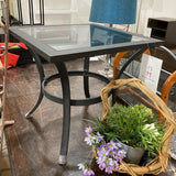 Metal Frame w/ Smoke Glass Insert Top SIDE TABLE 20Wx20Dx19H