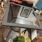 Metal Frame w/ Smoke Glass Insert Top SIDE TABLE 20Wx20Dx19H