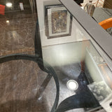 Metal Frame w/ Smoke Glass Insert Top SIDE TABLE 20Wx20Dx19H