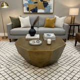 Cathena Medium Antiqued Nickel COFFEE/COCKTAIL TABLE 28w24d14h