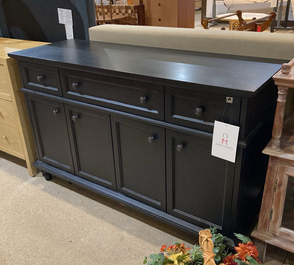 Crate & Barrel Avalon BUFFET/SIDEBOARD Black 56w20d34h