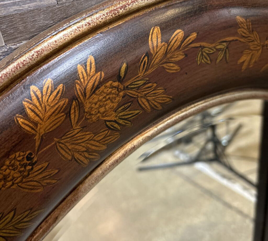 Ornate Gilded Floral Oval Mirror MIRRORS 34x42