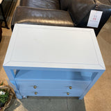 Celine 2-Drawer NIGHTSTAND Light Blue/Gold 28w17d27h