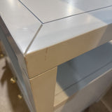 Celine 2-Drawer NIGHTSTAND Light Blue/Gold 28w17d27h