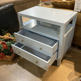 Celine 2-Drawer NIGHTSTAND Light Blue/Gold 28w17d27h