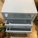 Celine 2-Drawer NIGHTSTAND Light Blue/Gold 28w17d27h