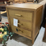 Mesa Cane 3-Drawer NIGHTSTAND 25w16d28h