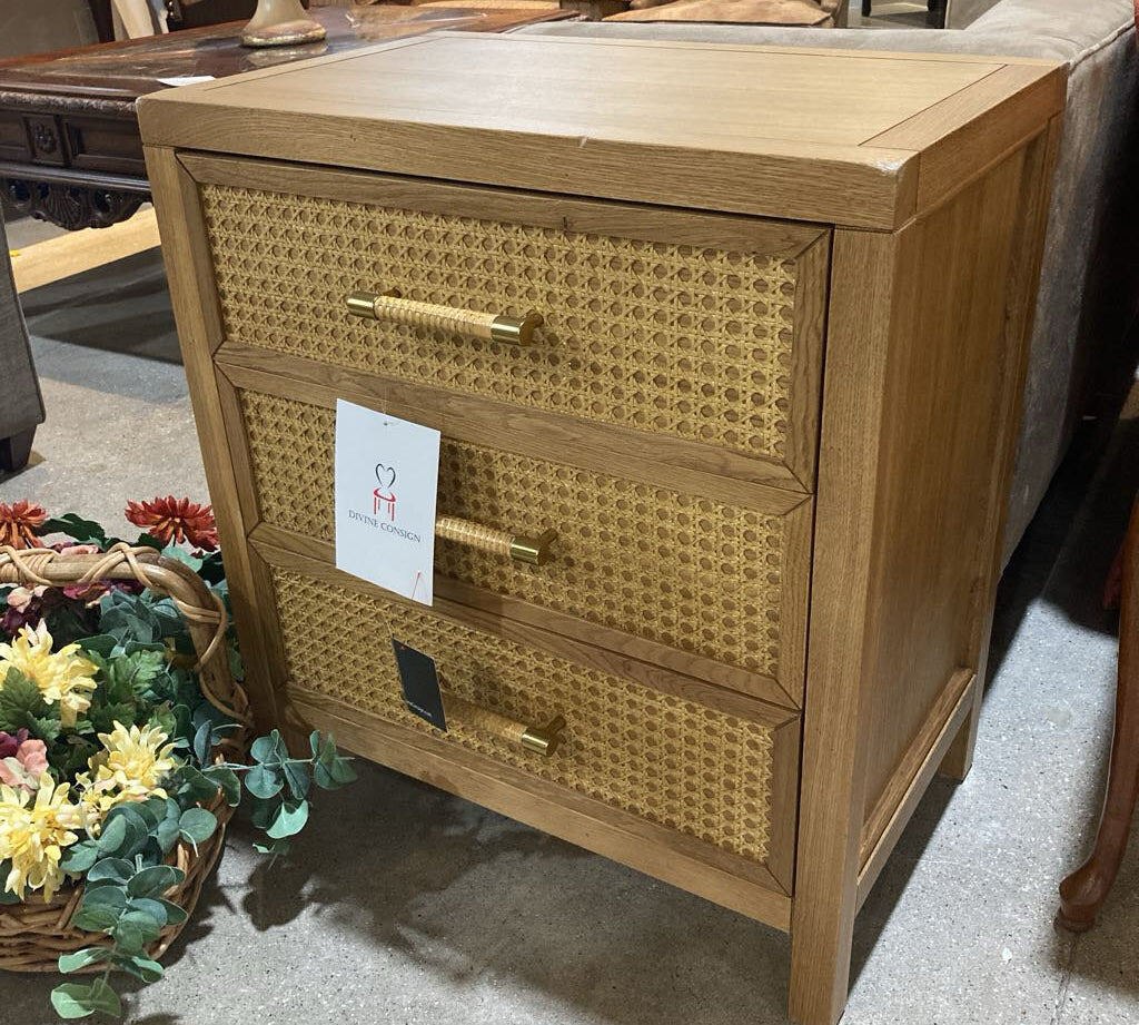 Mesa Cane 3-Drawer NIGHTSTAND 25w16d28h