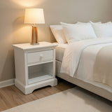 Dock 48 Waterford 1-Drawer NIGHTSTAND White 22w19d26h
