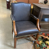 Taylor Chair Traditional Leather Armchair w/ Nailhead Trim CHAIR 25w22d37h