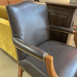 Taylor Chair Traditional Leather Armchair w/ Nailhead Trim CHAIR 25w22d37h