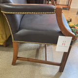 Taylor Chair Traditional Leather Armchair w/ Nailhead Trim CHAIR 25w22d37h