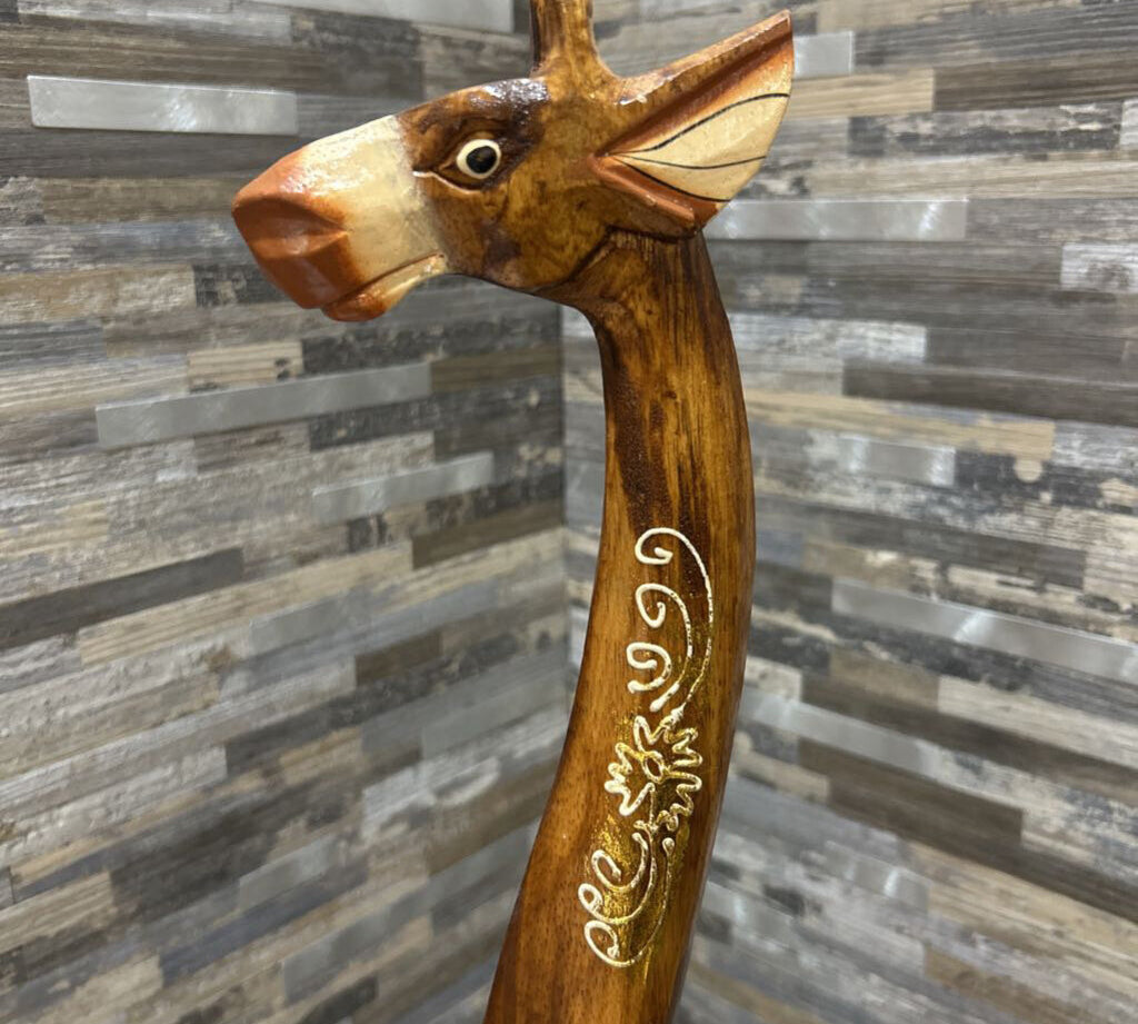 Tribal Wood Giraffe Sculpture ACCESSORIES 8w5d33h