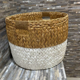 Two-Tone Woven Storage Basket ACCESSORIES 19d14h