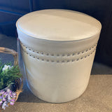 Round Faux Leather & Nail Head OTTOMANS 18d18h