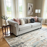 Martha Stewart Velvet Chesterfield SOFA Gray 92w38d32h