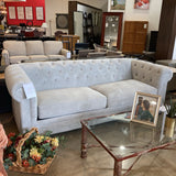 Martha Stewart Velvet Chesterfield SOFA Gray 92w38d32h
