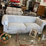 Martha Stewart Velvet Chesterfield SOFA Gray 92w38d32h