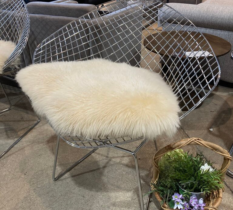 Harry Bertoia Diamond Chair w/ Custom Sheepskin Cushion By Forsyth CHAIR 33w22d32h