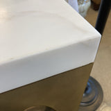Custom Architectural Marble Top & Brass Base CONSOLE TABLE 64w14d30h