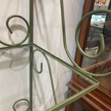 Scrollwork Tiered Metal & Glass Baker's Rack FURNITURE Green 38w18d73h