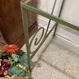 Scrollwork Tiered Metal & Glass Baker's Rack FURNITURE Green 38w18d73h