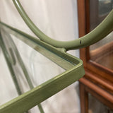 Scrollwork Tiered Metal & Glass Baker's Rack FURNITURE Green 38w18d73h
