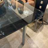 Modern Square Glass DINING TABLE 42.5d30h