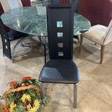 Modern High Back Hollow Pattern DINING CHAIRS Black 16w16d42h