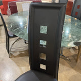 Modern High Back Hollow Pattern DINING CHAIRS Black 16w16d42h