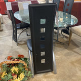 Modern High Back Hollow Pattern DINING CHAIRS Black 16w16d42h