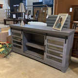 Bell'O Sliding Door Tv Stand MEDIA CONSOLE Dark Gray 58w15.5d28h
