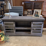 Bell'O Sliding Door Tv Stand MEDIA CONSOLE Dark Gray 58w15.5d28h