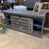 Bell'O Sliding Door Tv Stand MEDIA CONSOLE Dark Gray 58w15.5d28h