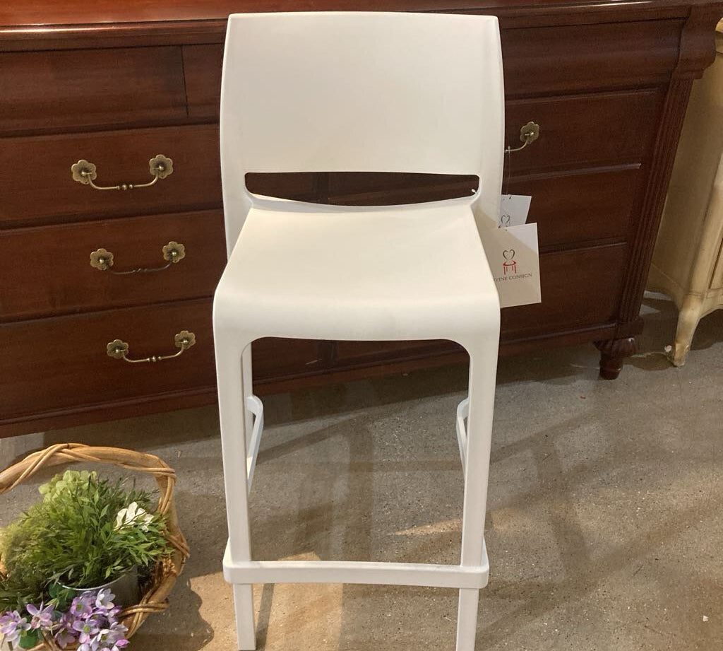 Sensilla Resin Counter Height BAR/COUNTER STOOL White 18w15d36h