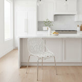 Modern Cut-Out Tree Pattern Stacking Chair DINING CHAIRS White 21w17d31h