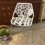 Modern Cut-Out Tree Pattern Stacking Chair DINING CHAIRS White 21w17d31h