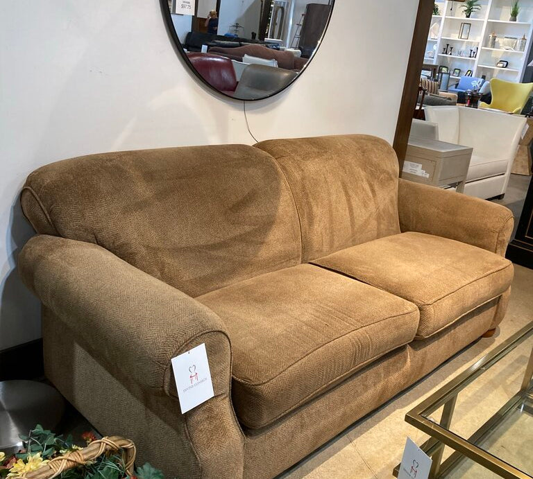 Traditional Fabric Roll-Arm SOFA Brown 88w36d34h