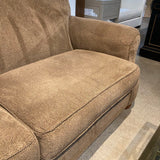 Traditional Fabric Roll-Arm SOFA Brown 88w36d34h