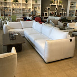 The Jones L-Shape SECTIONAL Performance Linen Weave Pure White 148w80d30h