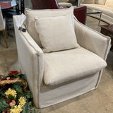 The Dune Swivel Chair LOUNGE CHAIRS Performance Linen Velvet 32w32d34h